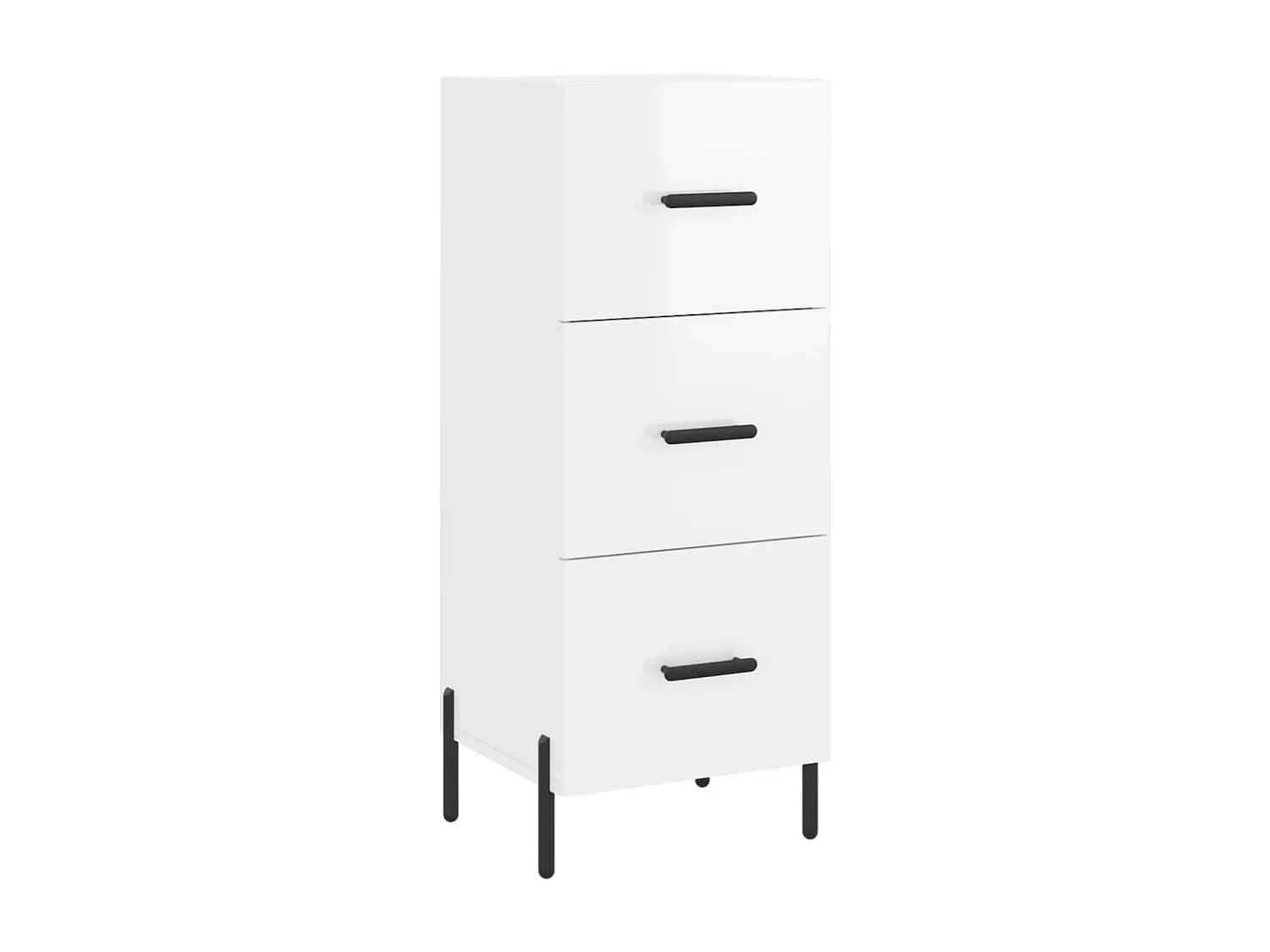 Credenza buffet cassettiera mobile contenitore organizer cucina soggiorno lucido 34,5 x 34 x 90 cm derivati ​​del legno bianco 02_0030627