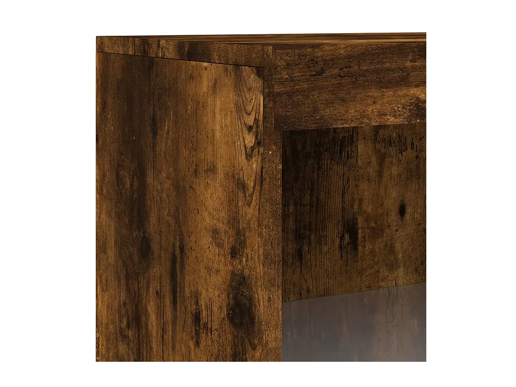 Aparador Cómoda Cómoda Armario Unidad de Almacenamiento Organizador Cocina Salón Salón con Luces LED 60,5 x 37 x 100 cm Marrón 02_0029887