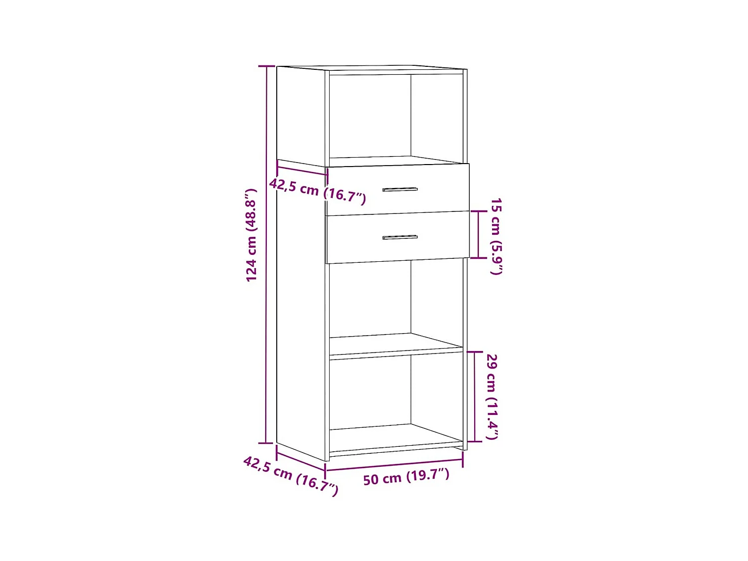 bahut commode armoire bois marron 50 x 42.5 x 124 cm 02_0035372