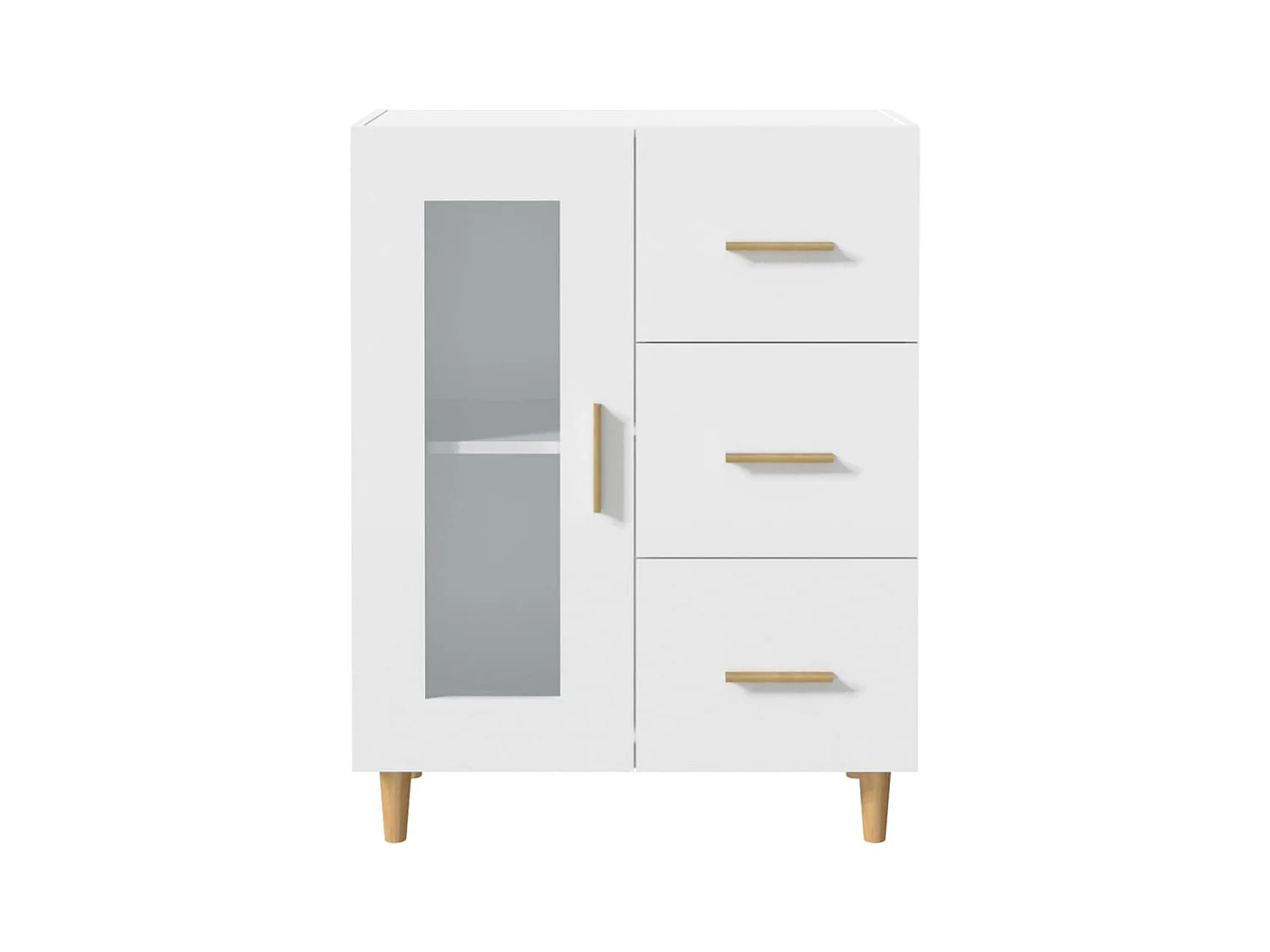 Aparador buffet cómoda armario unidad de almacenamiento organizador cocina salón salón 69,5 x 34 x 90 cm madera contrachapada blanco 02_0030430