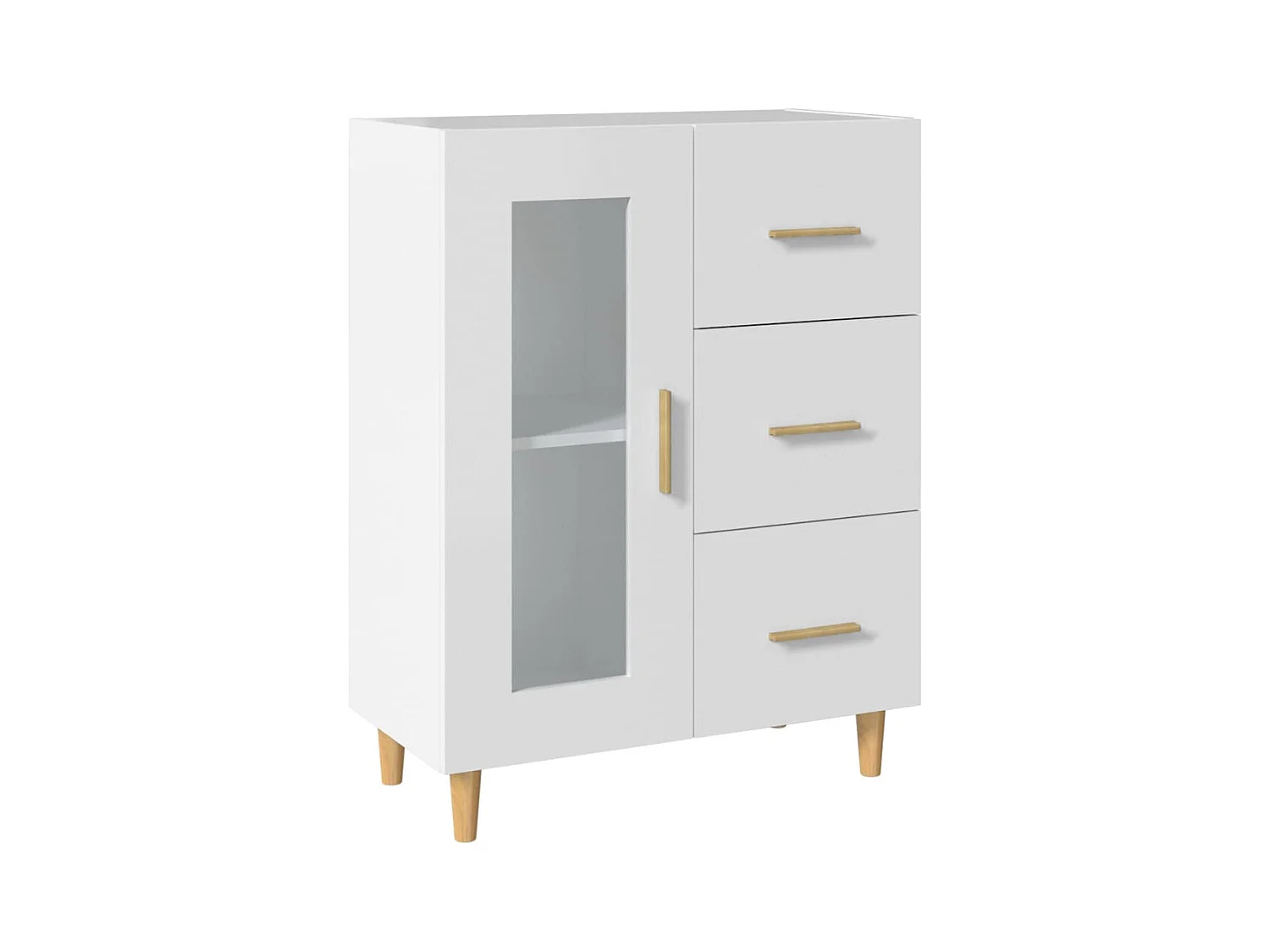 Credenza buffet cassettiera mobile contenitore organizer cucina soggiorno salotto 69,5 x 34 x 90 cm pannelli in derivati ​​bianco 02_0030430