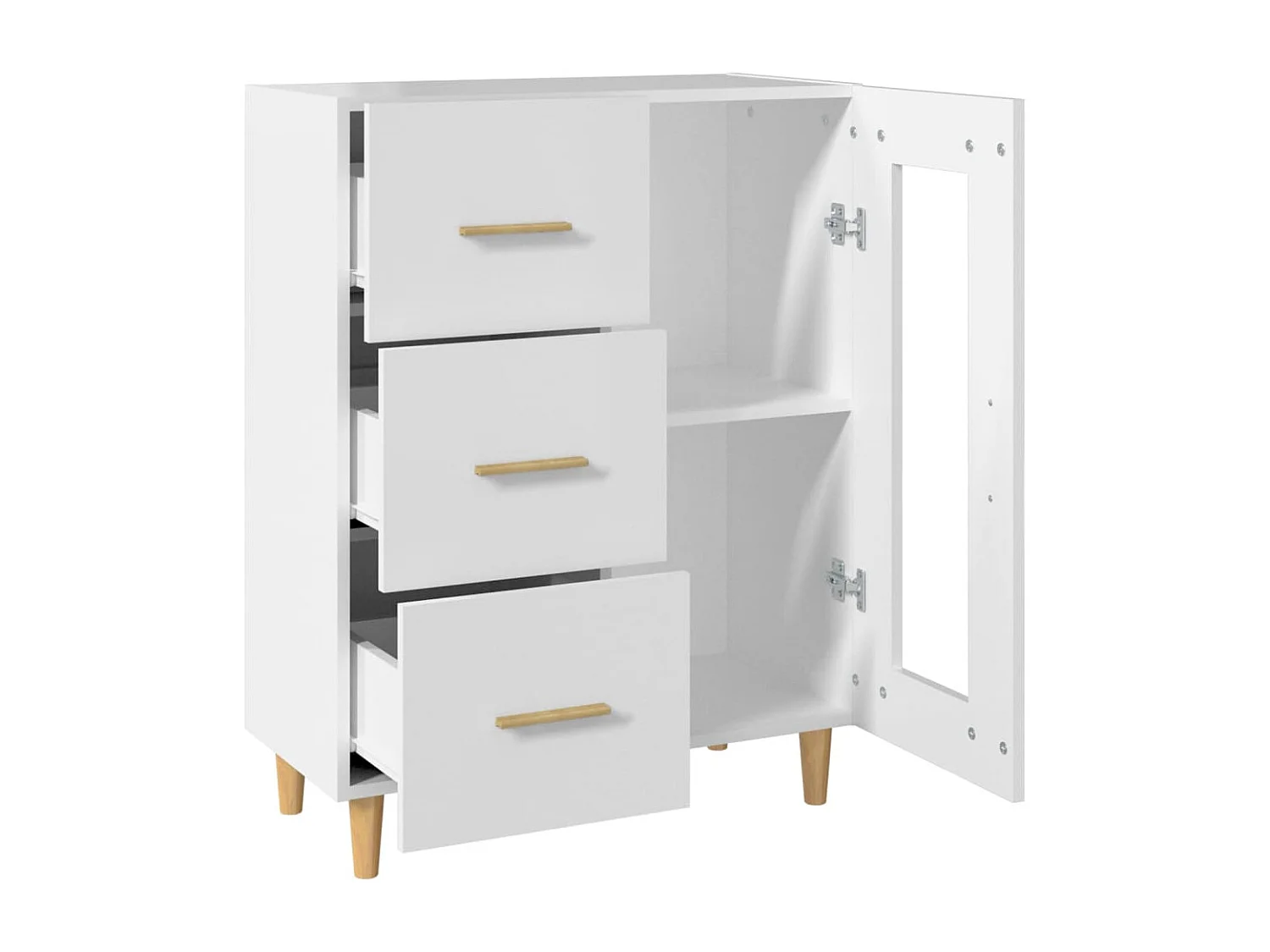 Aparador buffet cómoda armario unidad de almacenamiento organizador cocina salón salón 69,5 x 34 x 90 cm madera contrachapada blanco 02_0030430