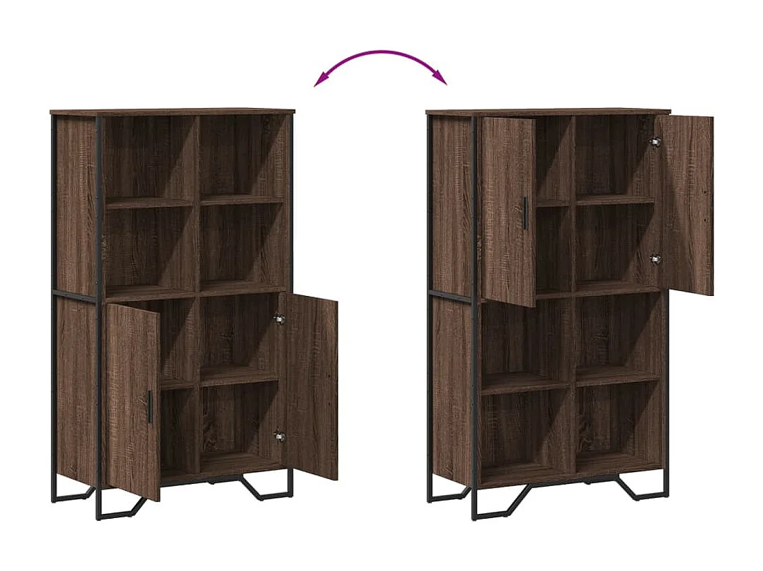 Credenza buffet cassettiera mobile contenitore organizer cucina soggiorno soggiorno alto 79,5 x 35,5 x 137,5 cm derivati ​​del legno marrone 02_0033928