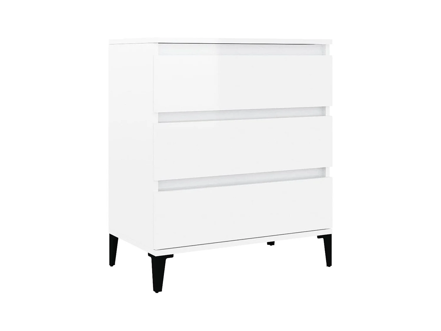 Aparador buffet cómoda mueble mueble de almacenaje organizador cocina salón salón brillante 60 x 35 x 70 cm madera contrachapada blanco 02_0030664