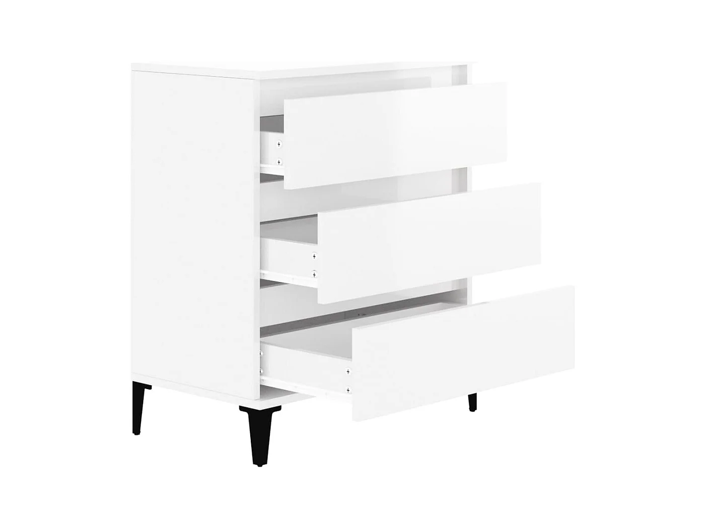 Aparador buffet cómoda mueble mueble de almacenaje organizador cocina salón salón brillante 60 x 35 x 70 cm madera contrachapada blanco 02_0030664
