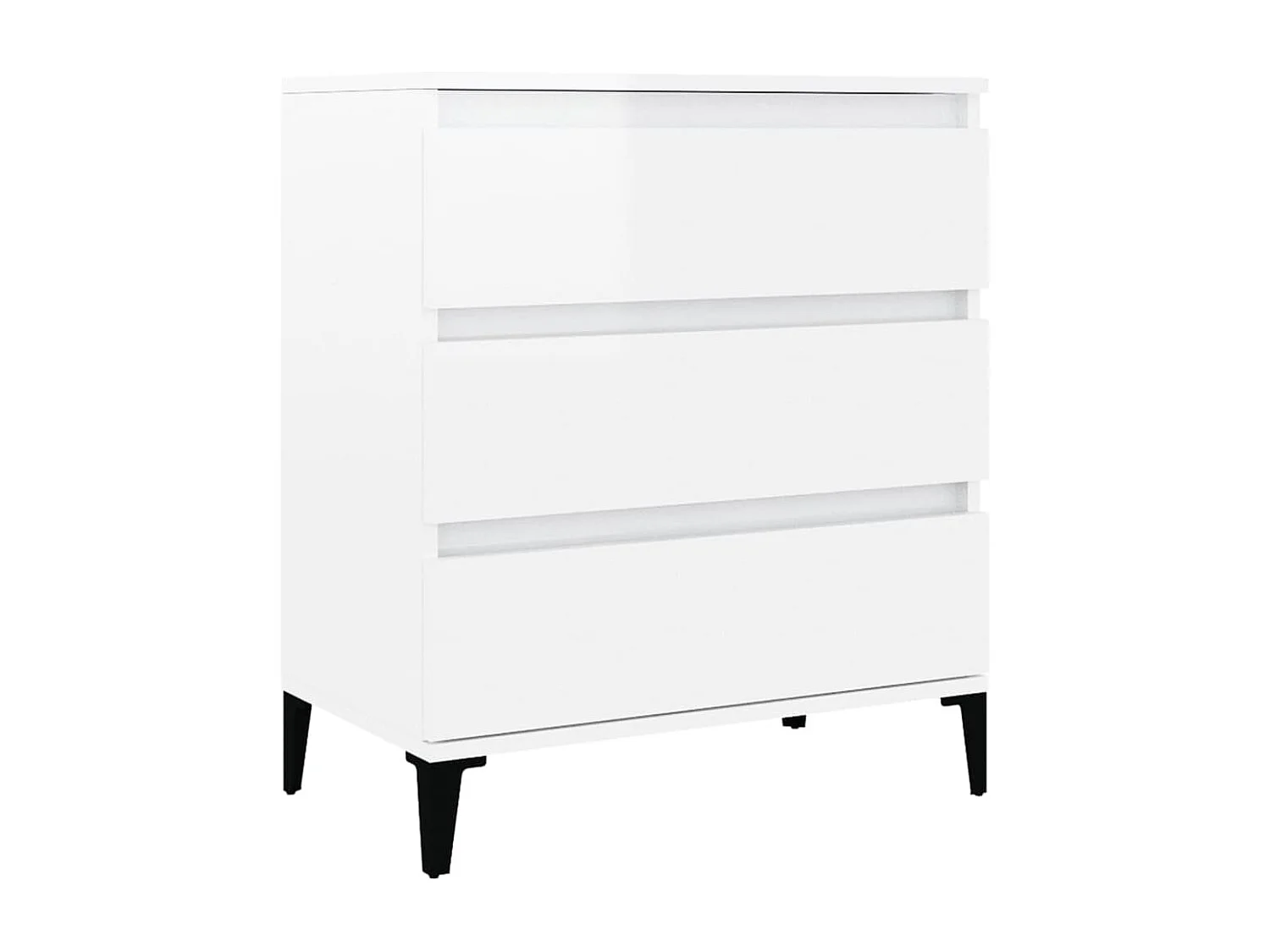Credenza buffet cassettiera mobile contenitore organizer cucina soggiorno soggiorno lucido 60 x 35 x 70 cm derivati ​​del legno bianco 02_0030664