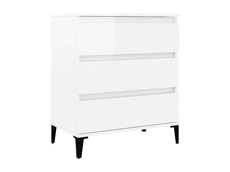 Aparador buffet cómoda mueble mueble de almacenaje organizador cocina salón salón brillante 60 x 35 x 70 cm madera contrachapada blanco 02_0030664
