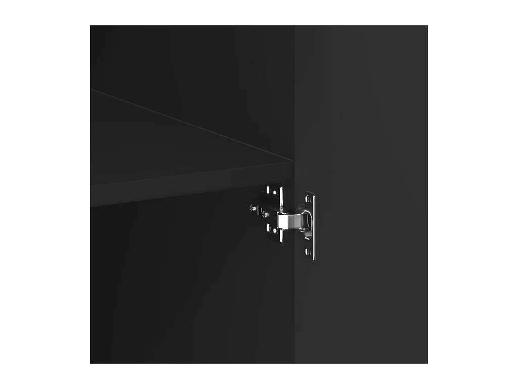 Aparador buffet cómoda armario mueble organizador cocina salón salón alto 70 x 42,5 x 185 cm madera contrachapada negra 02_0035128