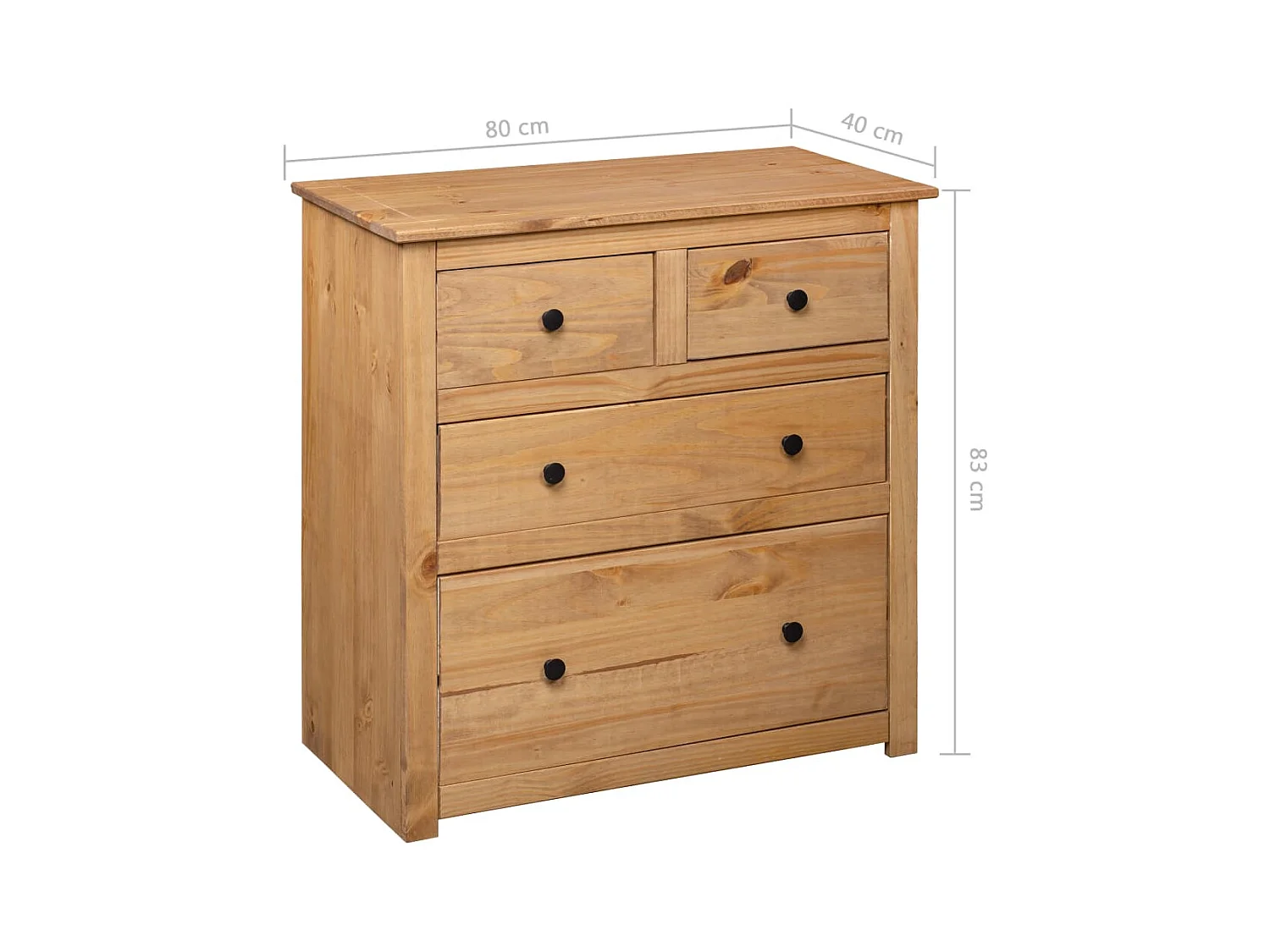 Aparador buffet cômoda armário organizador cozinha sala sala 80 x 40 x 83 cm Pinho Panamá Gama marrom 02_0029659