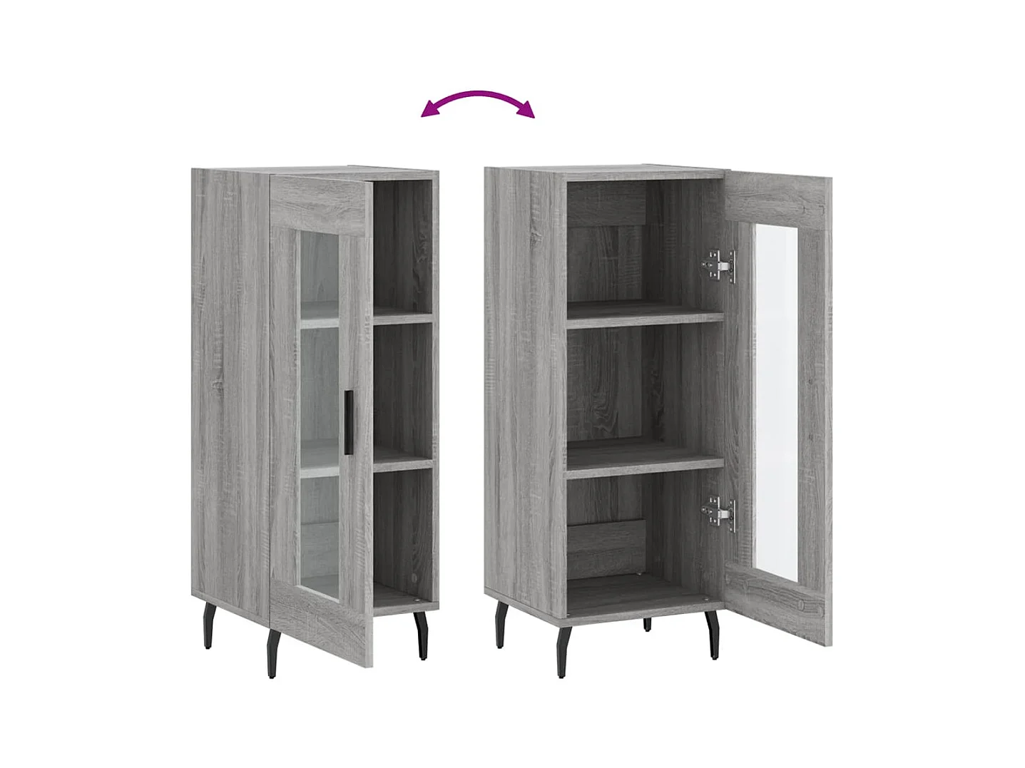 Credenza cassettiera cassettiera mobile contenitore organizer cucina soggiorno soggiorno Sonoma 34,5 x 34 x 90 cm derivati ​​del legno grigio 02_0036324