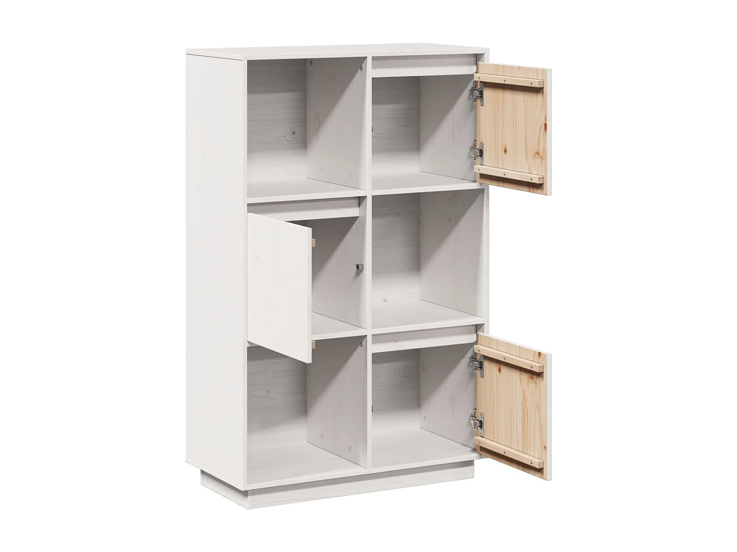 Aparador buffet cómoda armario mueble organizador cocina salón salón alto 74 x 35 x 117 cm madera maciza de pino blanco 02_0032769