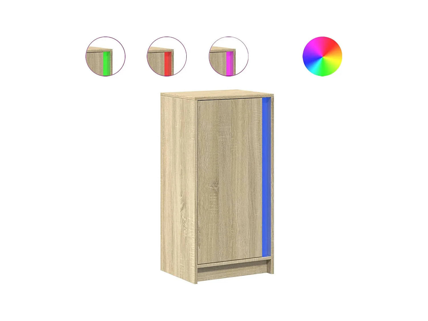 Aparador cómoda cómoda armario mueble organizador cocina salón salón con Sonoma LED 42,5 x 34 x 85 cm madera contrachapada marrón 02_0029796