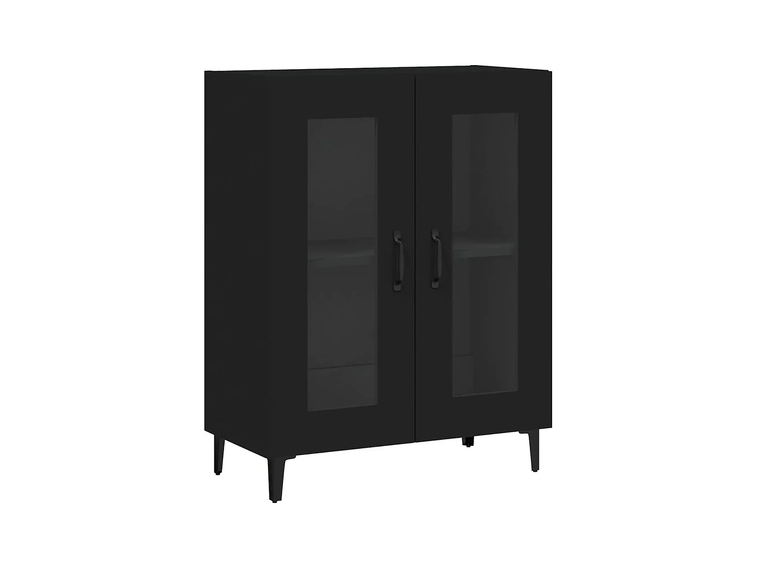 Buffet aparador cômoda armário unidade de armazenamento organizador cozinha sala de estar 69,5 x 34 x 90 cm madeira trabalhada preta 02_0036067