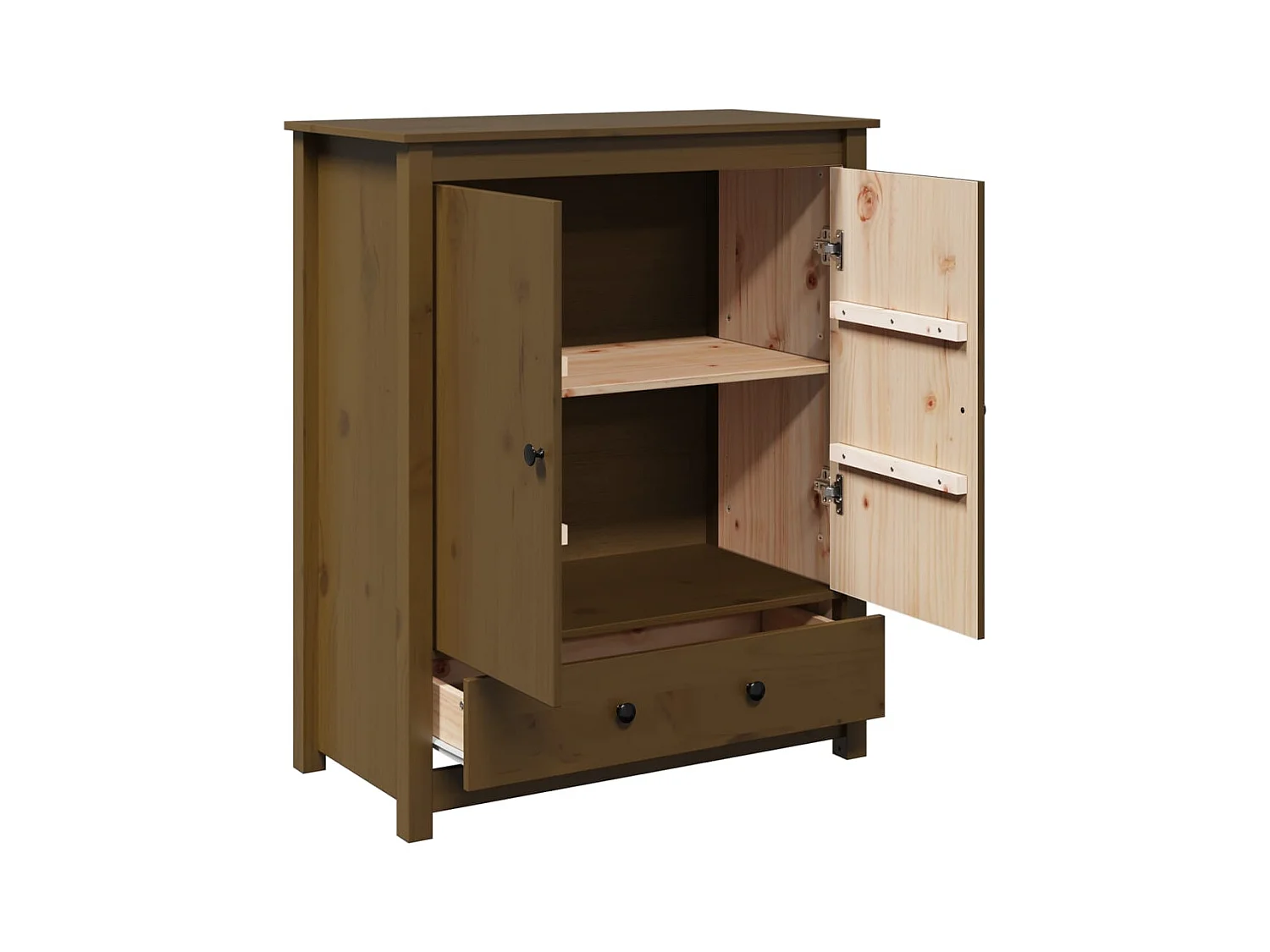Aparador buffet cómoda mueble mueble de almacenaje organizador cocina salón salón 83 x 41,5 x 100 cm madera maciza de pino marrón 02_0035767