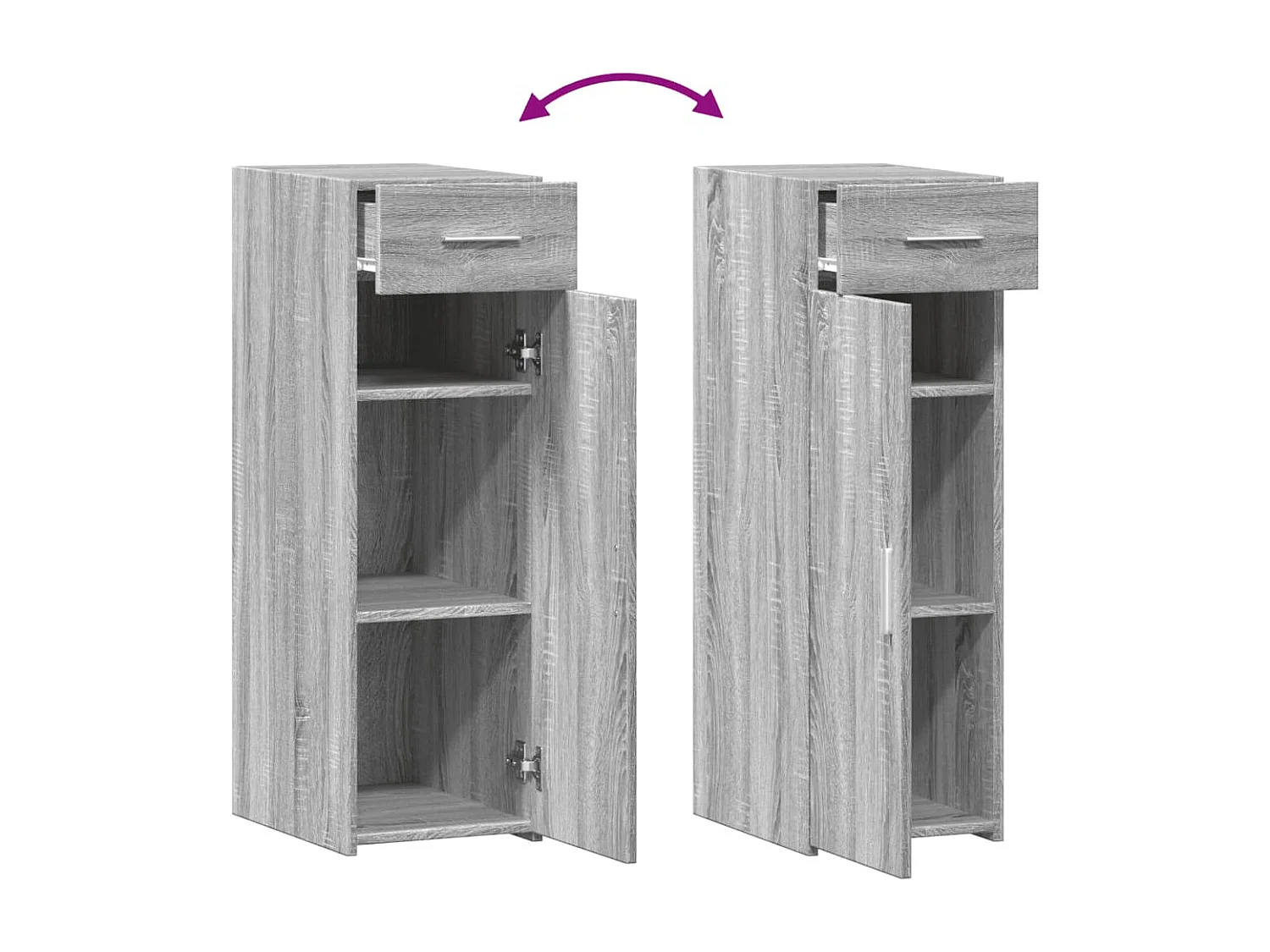 Credenza buffet cassettiera mobile contenitore organizer cucina soggiorno salonsonoma 30 x 42,5 x 93 cm pannelli compositi grigio 02_0036293