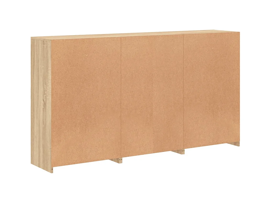 Buffet aparador cômoda armário organizador de unidade cozinha sala sala com luzes LED sonoma 181,5 x 37 x 100 cm marrom 02_0029947