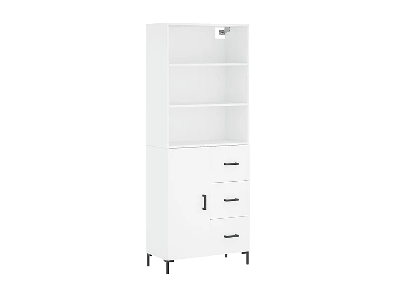 Credenza cassettiera cassettiera mobile contenitore organizer cucina soggiorno soggiorno alto 69,5 x 34 x 180 cm derivati ​​del legno bianco 02_0032548
