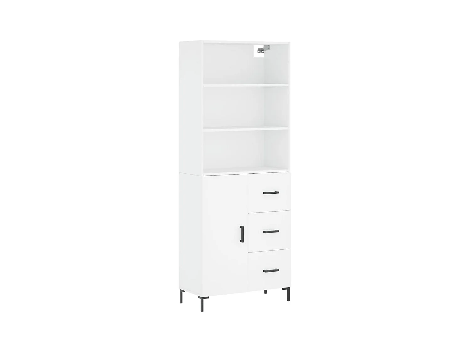 Credenza cassettiera cassettiera mobile contenitore organizer cucina soggiorno soggiorno alto 69,5 x 34 x 180 cm derivati ​​del legno bianco 02_0032548