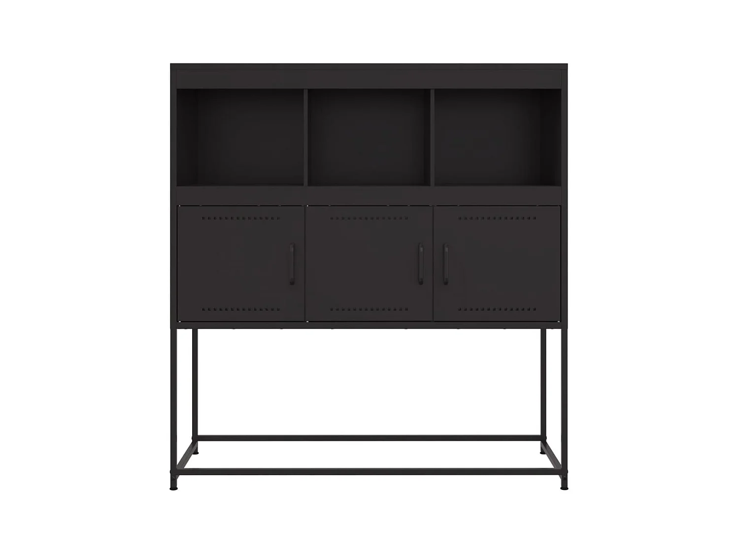 Aparador buffet cómoda mueble almacenaje organizador cocina salón salón 100,5 x 39 x 107 cm acero negro 02_0035778