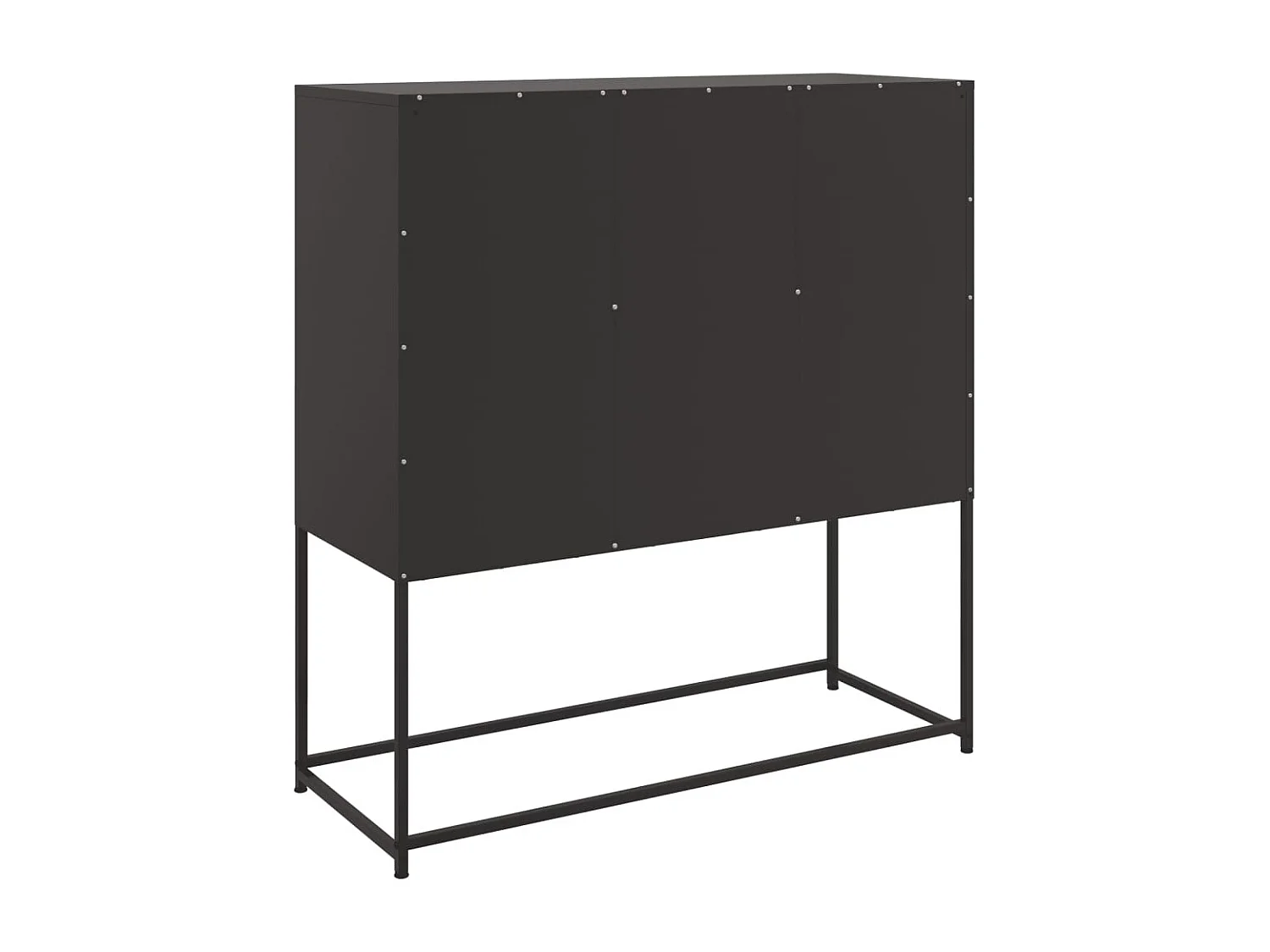 Credenza buffet cassettiera mobile contenitore organizer cucina soggiorno soggiorno 100,5 x 39 x 107 cm acciaio nero 02_0035778