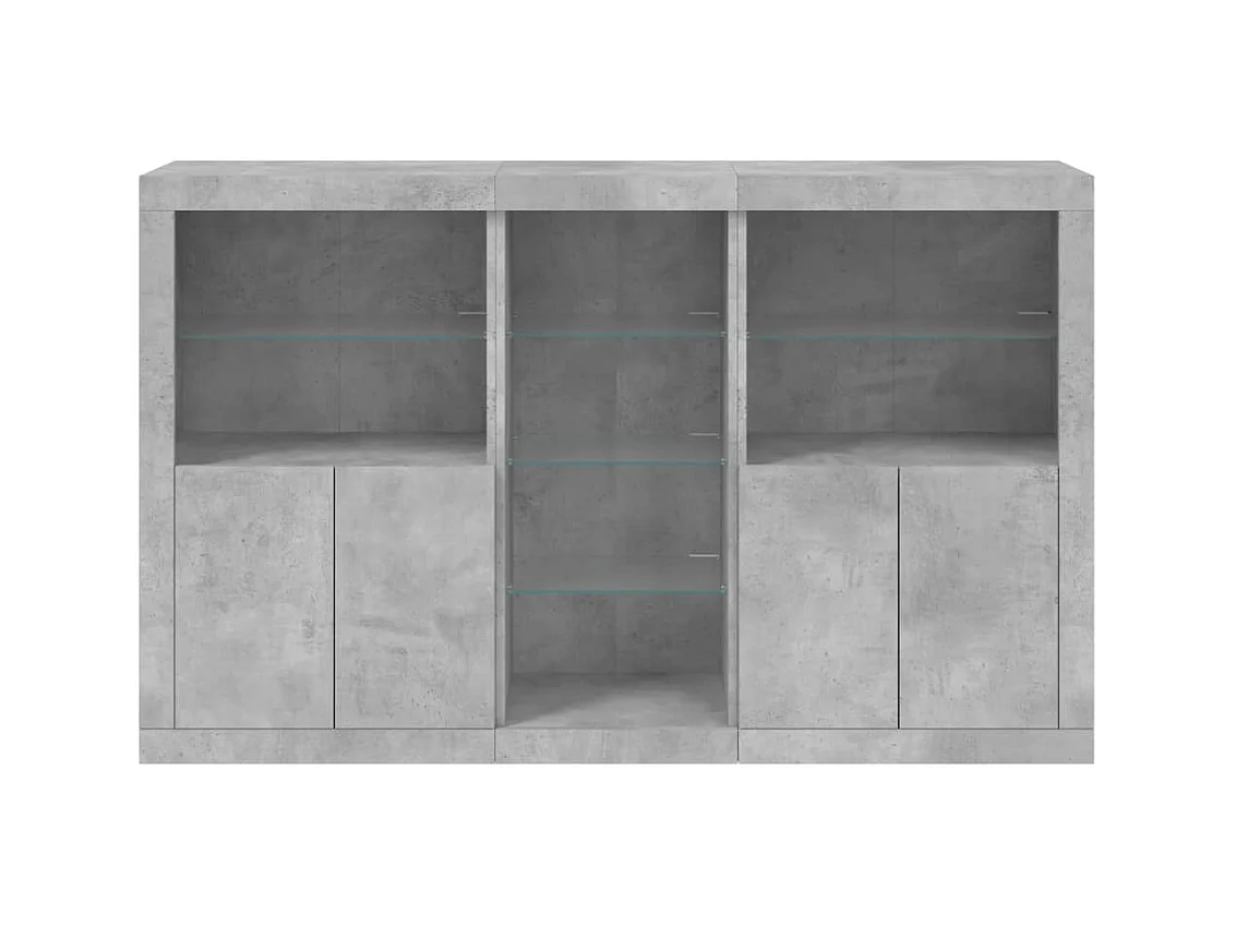Credenza cassettiera cassettiera mobile contenitore organizer cucina soggiorno soggiorno con luci a LED 162 x 37 x 100 cm grigio 02_0029979