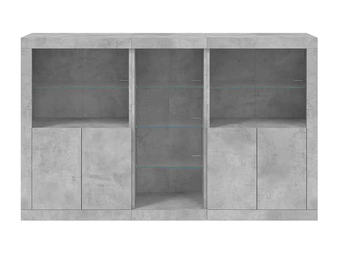 Credenza cassettiera cassettiera mobile contenitore organizer cucina soggiorno soggiorno con luci a LED 162 x 37 x 100 cm grigio 02_0029979