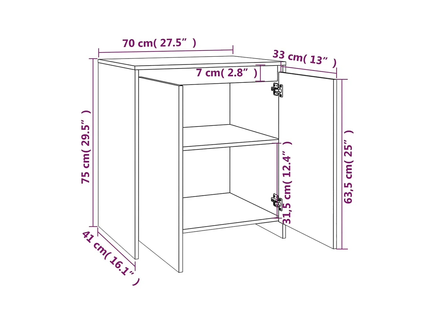 Credenza cassettiera mobile contenitore organizer cucina soggiorno soggiorno Sonoma 70 x 41 x 75 cm derivati ​​del legno grigio 02_0036518