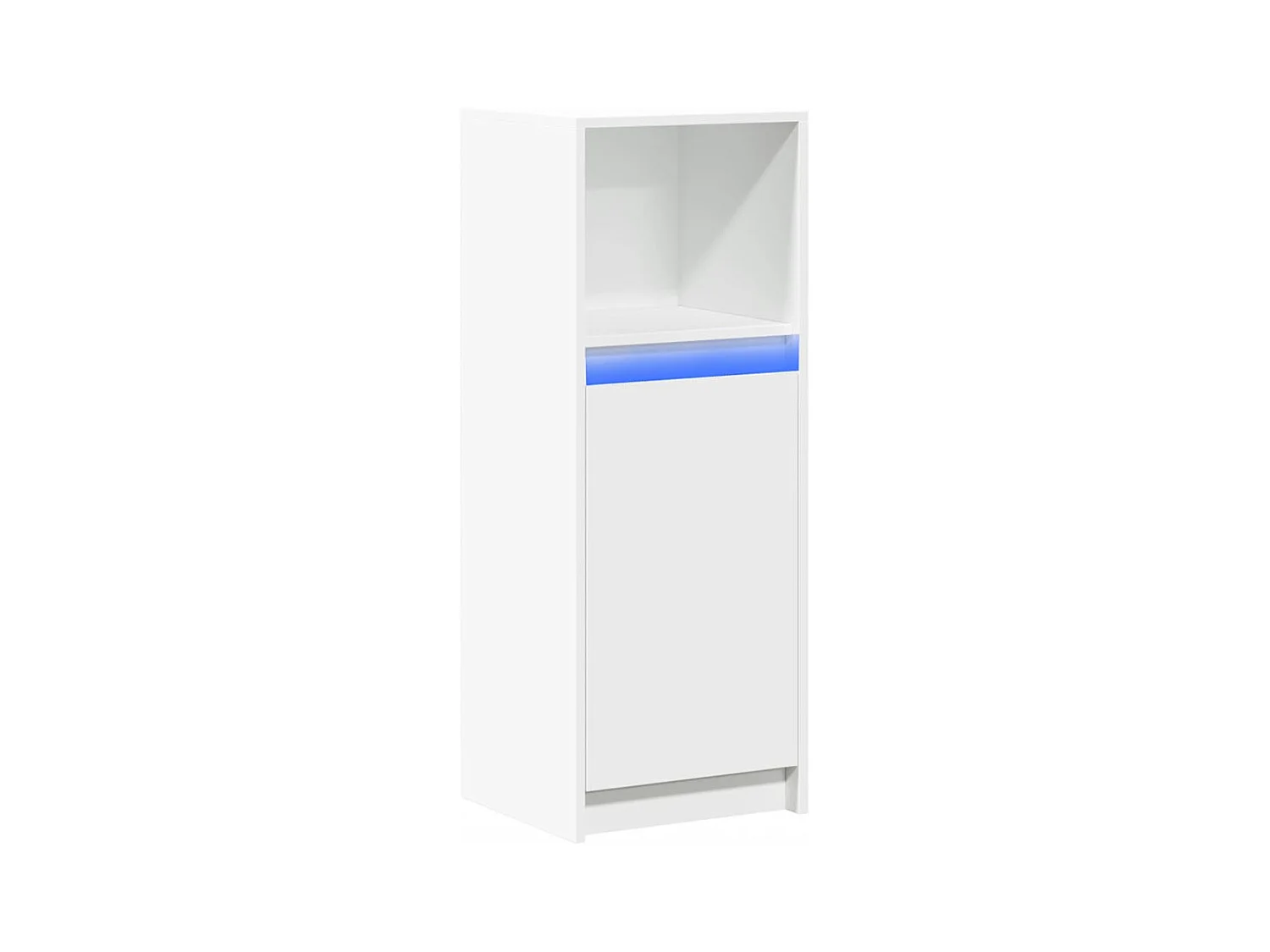 Credenza Credenza Cassettiera Armadietto Portaoggetti Organizer Cucina Soggiorno Soggiorno con LED 38 x 34 x 100 cm Legno composito bianco 02_0029770