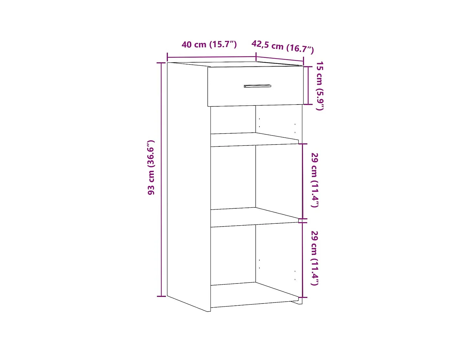 bahut commode armoire bois marron 40 x 42.5 x 93 cm 02_0031938