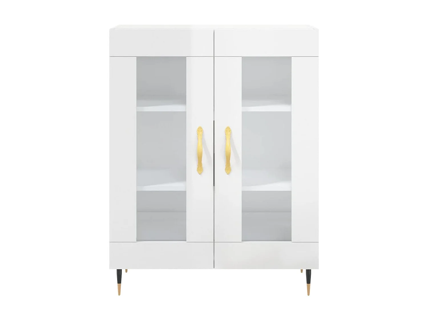 Credenza buffet cassettiera mobile contenitore organizer cucina soggiorno lucido 69,5 x 34 x 90 cm derivati ​​del legno bianco 02_0030731