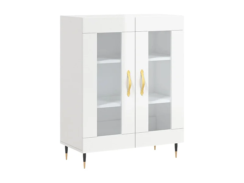 Credenza buffet cassettiera mobile contenitore organizer cucina soggiorno lucido 69,5 x 34 x 90 cm derivati ​​del legno bianco 02_0030731