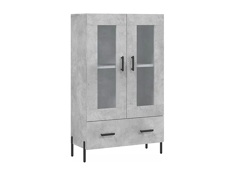 Aparador buffet cómoda mueble mueble de almacenamiento organizador cocina salón salón alto 69,5 x 31 x 115 cm madera contrachapada gris 02_0034472