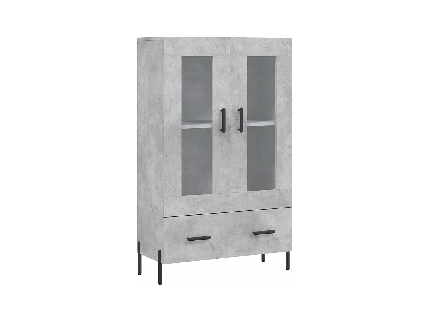 Credenza buffet cassettiera mobile contenitore organizer cucina soggiorno soggiorno alto 69,5 x 31 x 115 cm derivati ​​del legno grigio 02_0034472