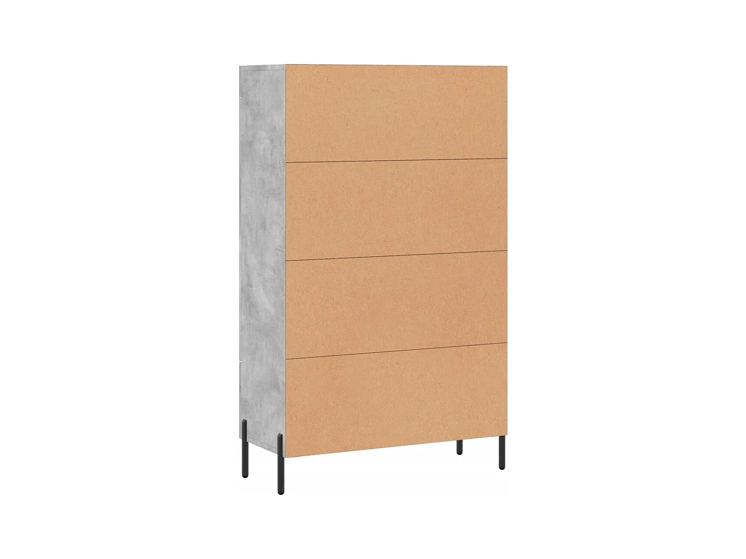 Credenza buffet cassettiera mobile contenitore organizer cucina soggiorno soggiorno alto 69,5 x 31 x 115 cm derivati ​​del legno grigio 02_0034472