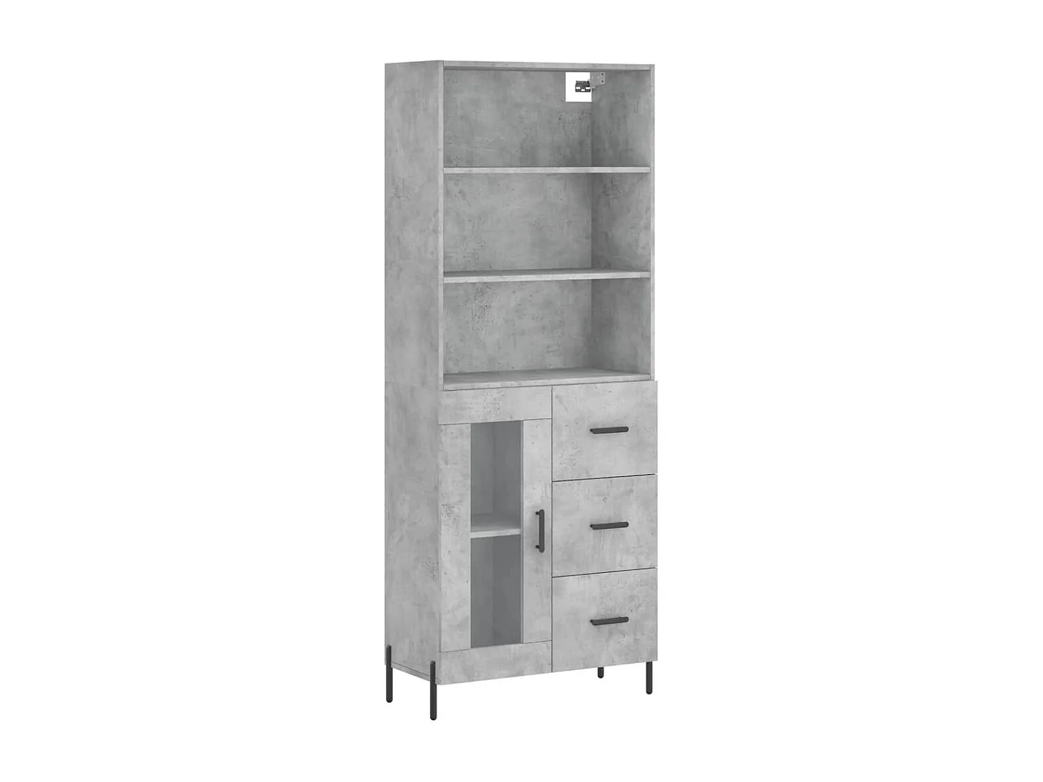 Credenza cassettiera cassettiera mobile contenitore organizer cucina soggiorno soggiorno alto 69,5 x 34 x 180 cm derivati ​​del legno grigio 02_0034517