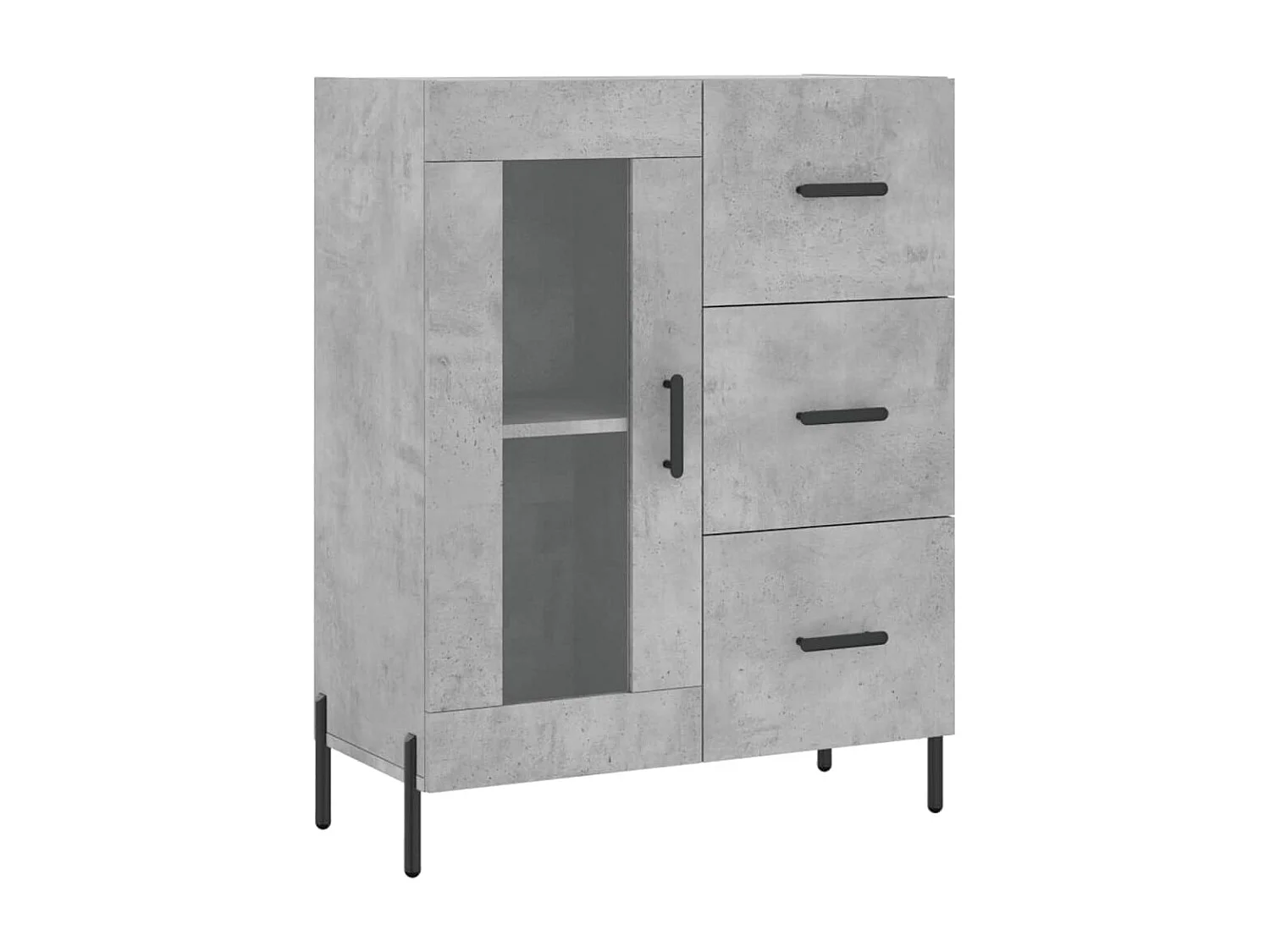 Credenza cassettiera cassettiera mobile contenitore organizer cucina soggiorno soggiorno alto 69,5 x 34 x 180 cm derivati ​​del legno grigio 02_0034517