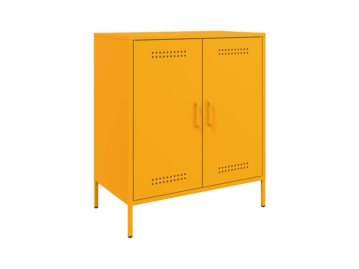 Aparador buffet cómoda armario mueble organizador cocina salón salón amarillo mostaza 68 x 39 x 79 cm acero Amarillo 02_0035709