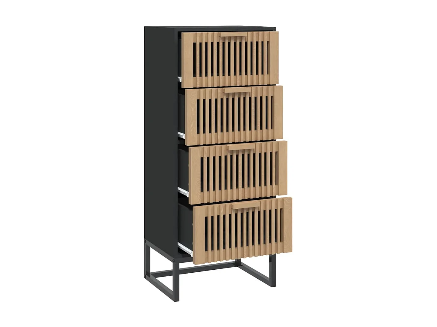 Credenza cassettiera cassettiera mobile contenitore organizer cucina soggiorno soggiorno alto 40 x 30 x 95 cm derivati ​​del legno nero 02_0034918