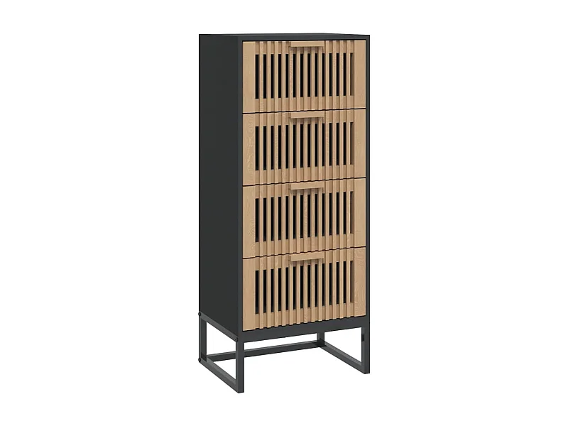 Credenza cassettiera cassettiera mobile contenitore organizer cucina soggiorno soggiorno alto 40 x 30 x 95 cm derivati ​​del legno nero 02_0034918