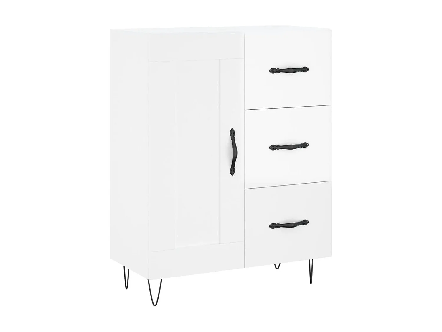 Credenza buffet cassettiera mobile contenitore organizer cucina soggiorno lucido 69,5 x 34 x 90 cm derivati ​​del legno bianco 02_0030693