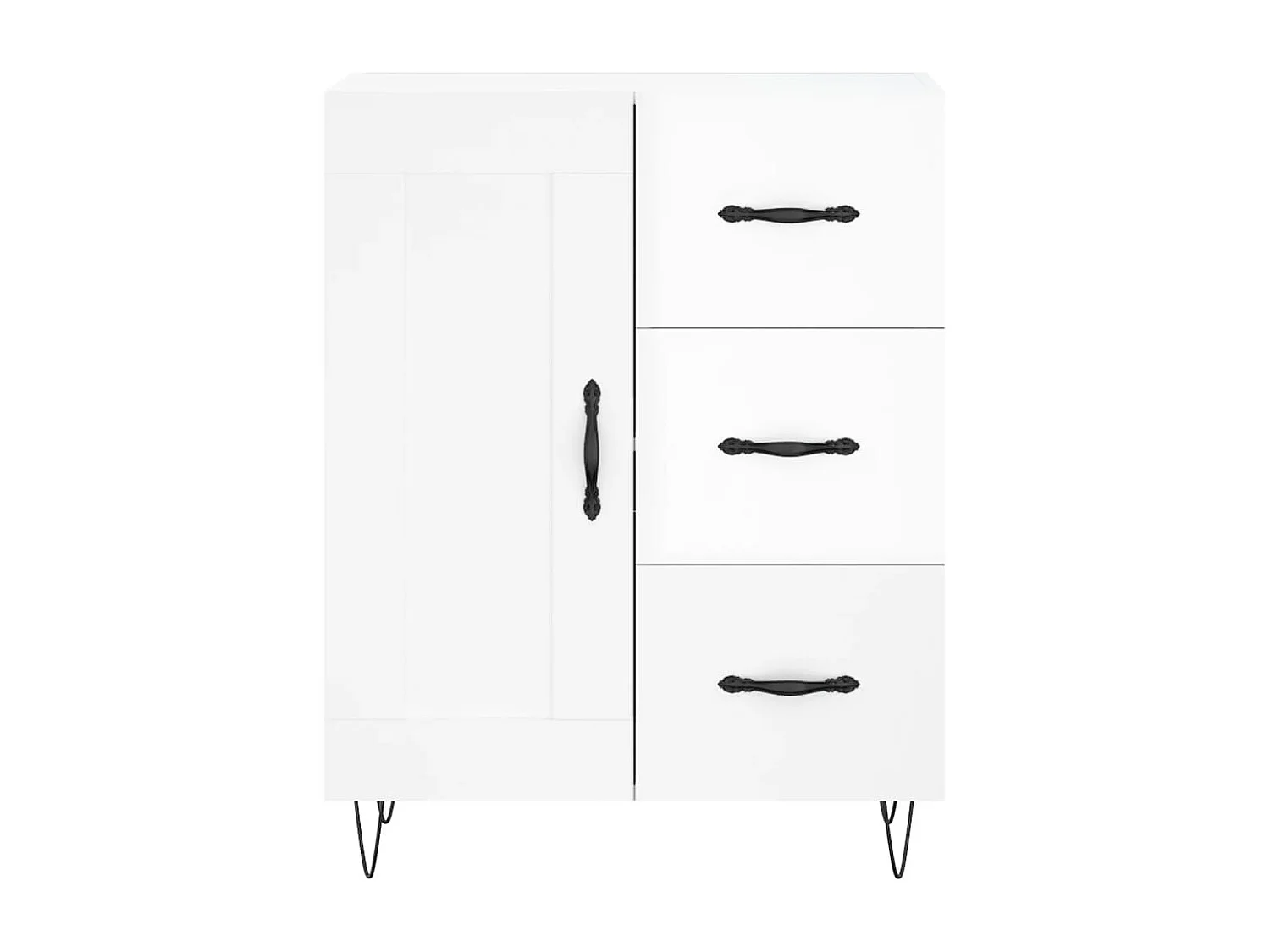 Credenza buffet cassettiera mobile contenitore organizer cucina soggiorno lucido 69,5 x 34 x 90 cm derivati ​​del legno bianco 02_0030693