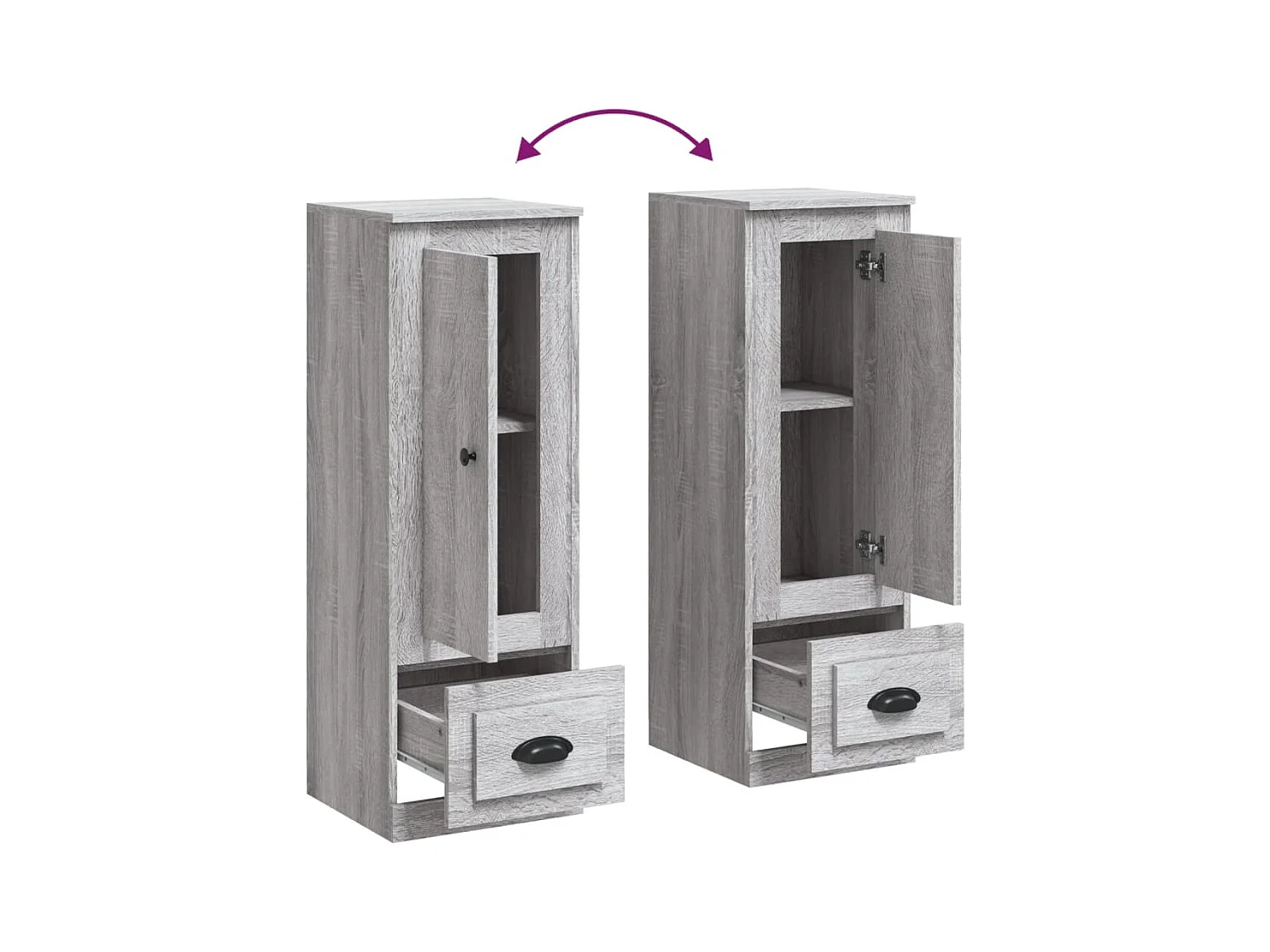 Credenza buffet cassettiera mobile contenitore organizer cucina soggiorno soggiorno alto sonoma 36 x 35,5 x 103,5 cm pannelli compositi grigio 02_0035354