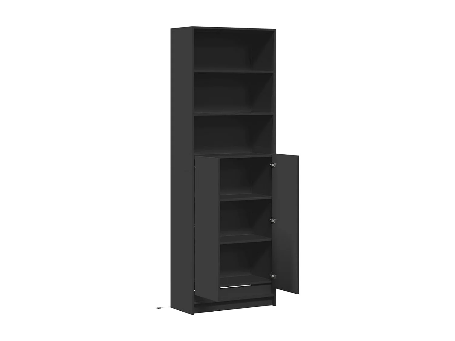 Credenza buffet cassettiera mobile contenitore organizer cucina soggiorno soggiorno alto con LED 69 x 32,5 x 200 cm legno composito nero 02_0032224