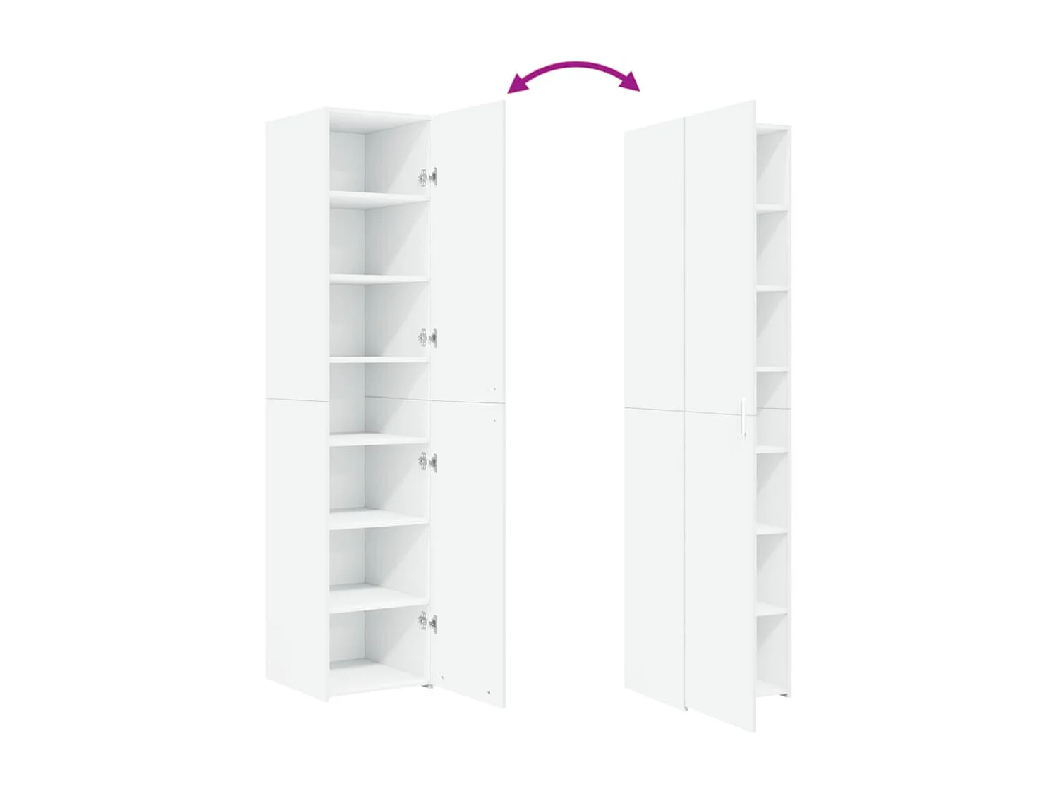 Aparador buffet cómoda armario mueble organizador cocina salón salón alto 40 x 42,5 x 185 cm madera contrachapada blanco 02_0032451