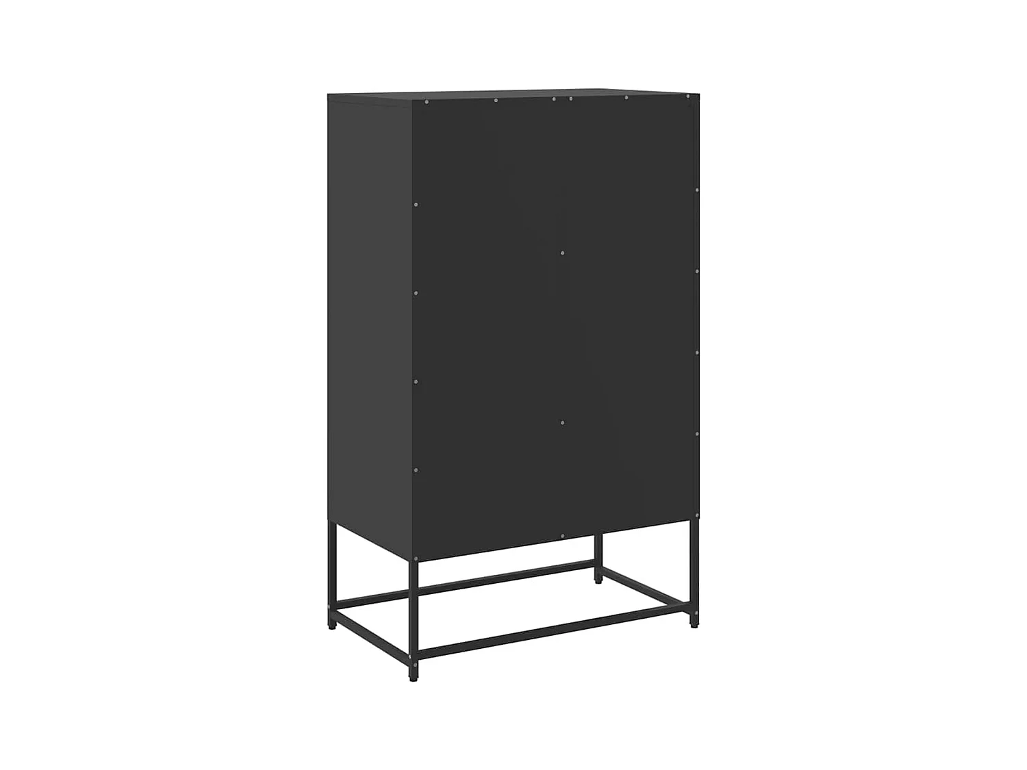 Aparador cómoda cómoda armario mueble organizador cocina salón salón alto 68 x 39 x 111,5 cm acero negro 02_0034962