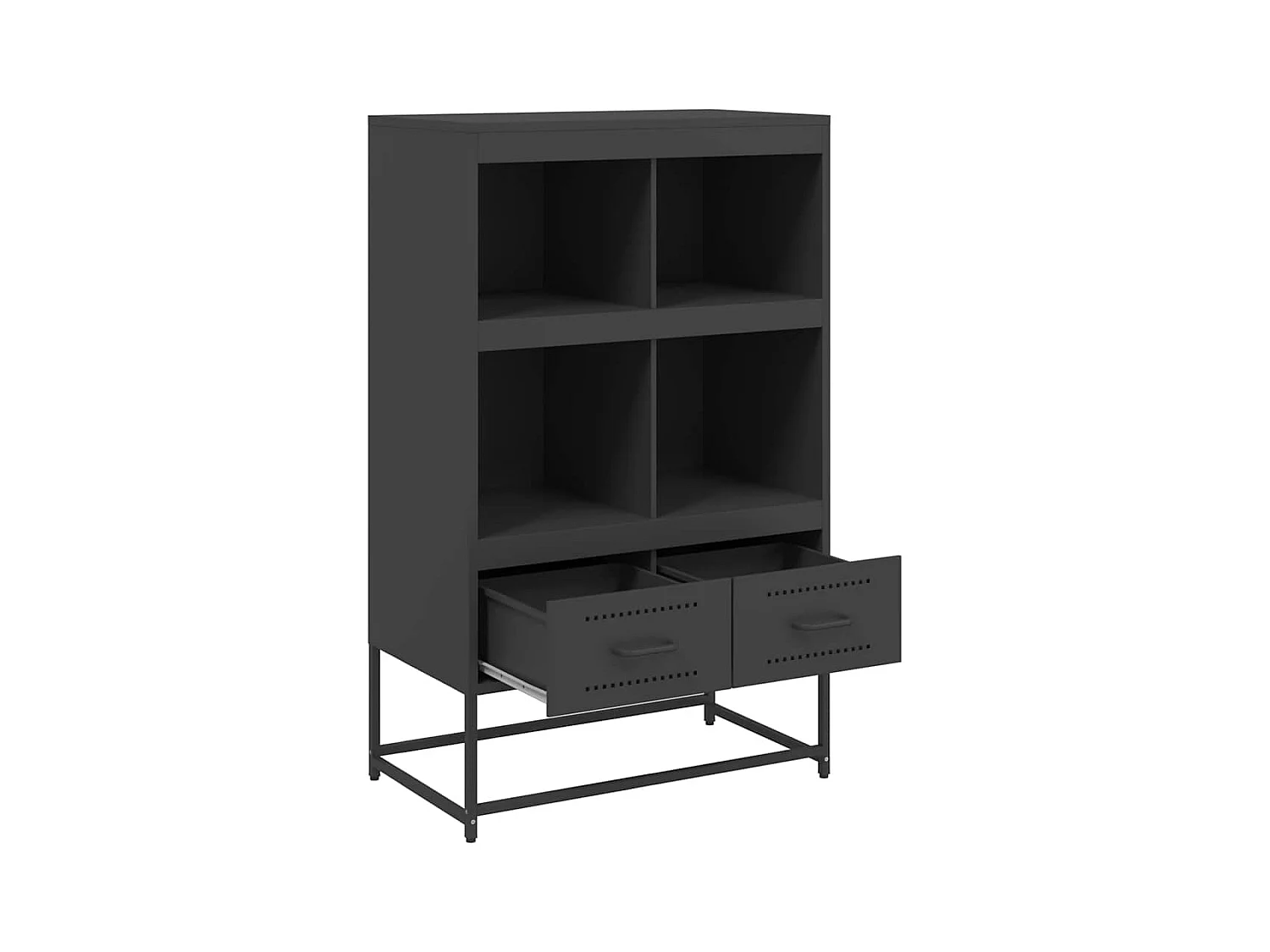 Aparador cómoda cómoda armario mueble organizador cocina salón salón alto 68 x 39 x 111,5 cm acero negro 02_0034962