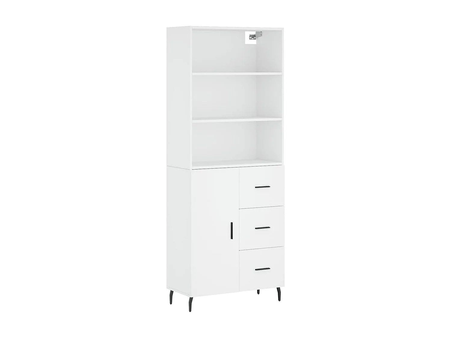 Credenza buffet cassettiera mobile contenitore organizer cucina soggiorno soggiorno alto 69,5 x 34 x 180 cm derivati ​​del legno bianco 02_0032739