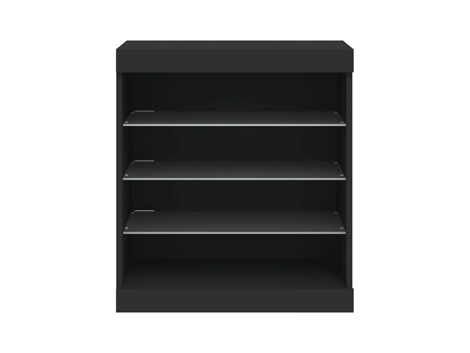 Credenza buffet cassettiera mobile contenitore organizer cucina soggiorno soggiorno con luci a LED 60,5 x 37 x 67 cm nero 02_0030041