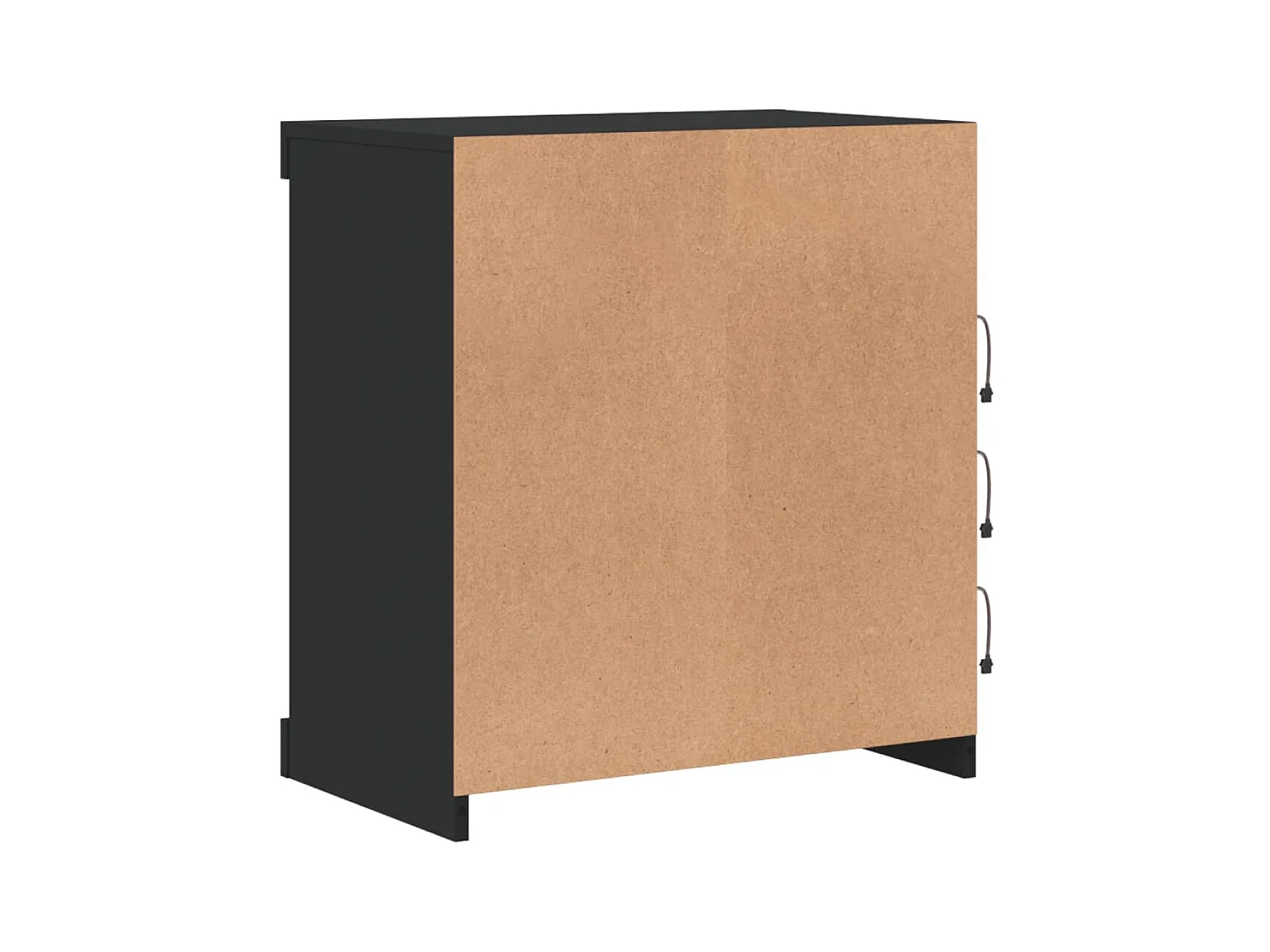 Credenza buffet cassettiera mobile contenitore organizer cucina soggiorno soggiorno con luci a LED 60,5 x 37 x 67 cm nero 02_0030041