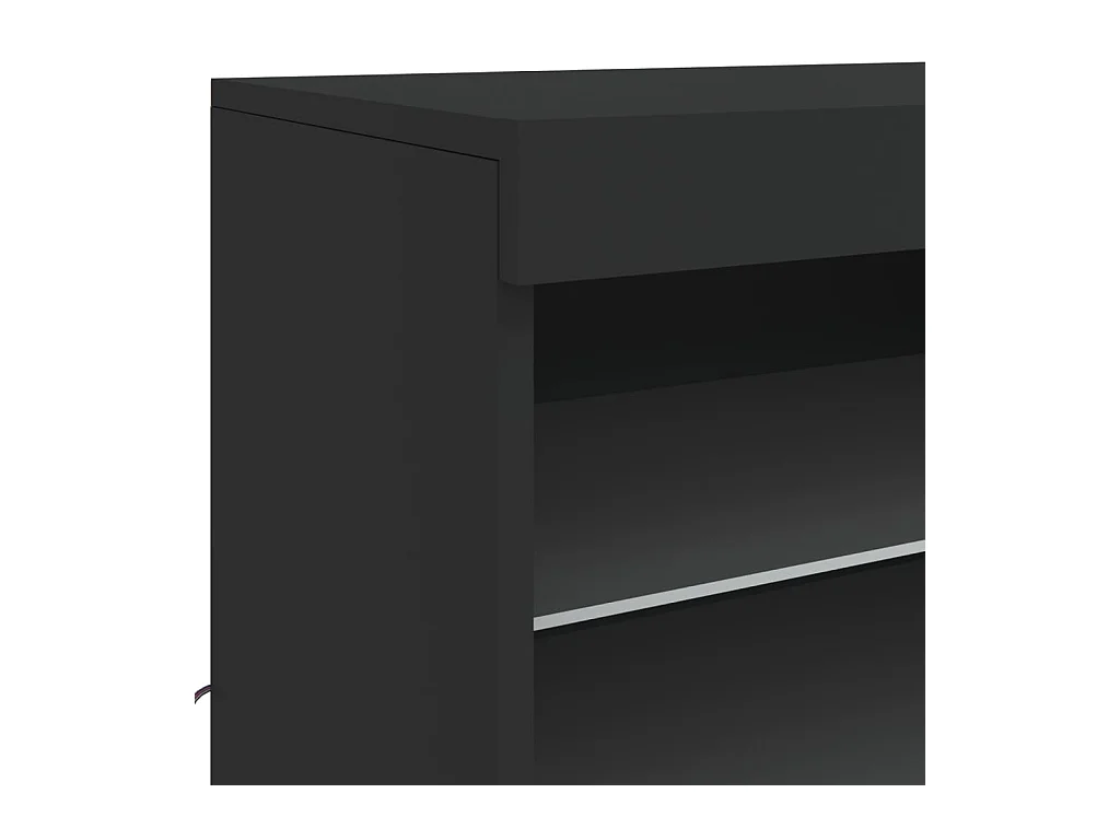 Credenza buffet cassettiera mobile contenitore organizer cucina soggiorno soggiorno con luci a LED 60,5 x 37 x 67 cm nero 02_0030041
